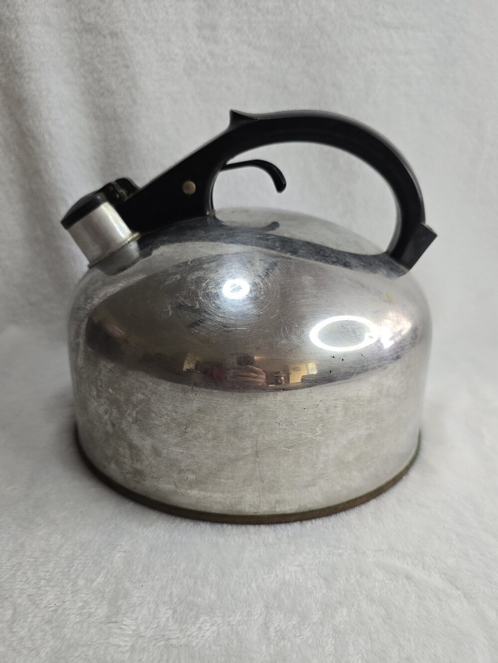 Vintage Revere Ware 3  1/2 Qt. Whistling Tea Kettle Stainless Steel